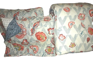 TOMMY HILFIGER MARGO FLORAL BLUE RED WASHED BLUE (3PC) FULL/QUEEN COMFORTER SET - Picture 1 of 8