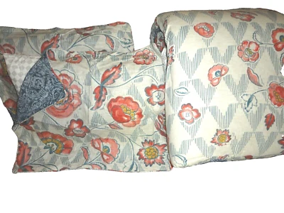 JUEGO EDREDÓN COMPLETO/QUEEN TOMMY HILFIGER MARGO FLORAL AZUL ROJO AZUL LAVADO (3 PIEZAS) Foto 1 de 4
