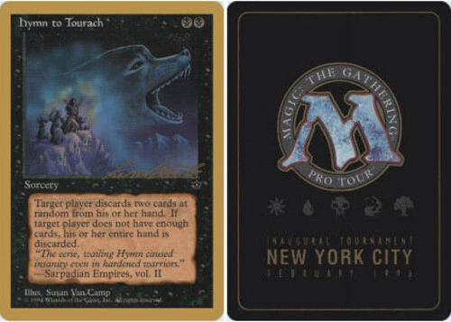 Hymn to Tourach (Wolf) Leon Lindback - 1996 ~ Damaged Pro Tour D MTG Magic Ultim - Image 1 of 1