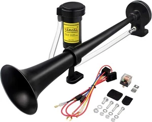 GAMPRO 12V 150Db Air Horn, 18 Inches Chrome Zinc Single Trumpet Truck Air Horn w - Picture 1 of 8