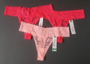 Lot ULTRA FLIRTY Hot Pink Lacy Thong Panties Feminine LARGE Jessica Simpson NWT - Picture 1 of 18