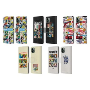 JUSTICE LEAGUE DC COMICS 90TH ANNIVERSARY LEATHER BOOK CASE FOR APPLE iPHONE - Picture 1 of 11