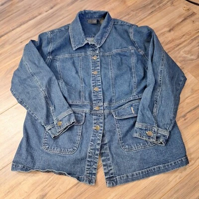 Relativity Womens Jean Jacket Button Down 1x - Image 1 of 3