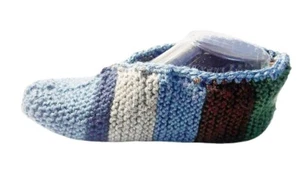 Easy Colorful Slippers in Straight Needles Knitting Printed PDF Pattern - Picture 1 of 6