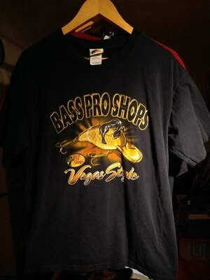 Vintage Bass Pro Shops Vegas Style Elvis Fish T Shirt L - Image 1 of 4