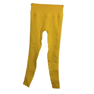 NUX Womens Harper Ribbed Seamless 7/8 Active Leggings Yellow Size Small NWOT - Picture 1 of 9
