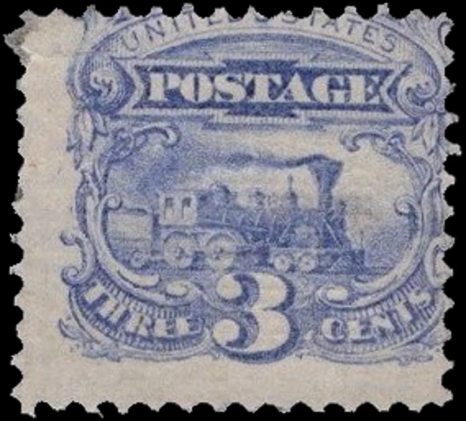 SAVOYSTAMPS USA Scott # 114 1869 F OG MH 3c Ultra Locomotive CV-$ 225 Lot 2 - Image 1 of 1