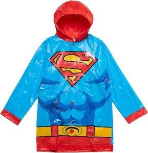 DC Comics ☆ Superman Boys' Waterproof Hooded Raincoat w/ Detachable Cape ☆4T-5/6 - Picture 1 of 5