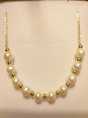 Collana con tanti Perle tondi e sfere Argento in Argento dorato - Immagine 1 di 4