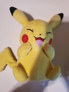 Pikachu Happy Closed Eyes Plush Pokemon Official WCT Wicked Cool Toys NWT 8-9” - Picture 1 of 5