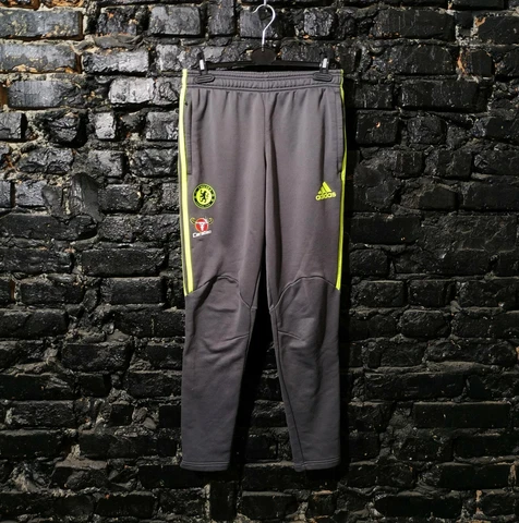 Chelsea Training Football Pants Gray Adidas AX8564 Polyester Mens Size M Cover