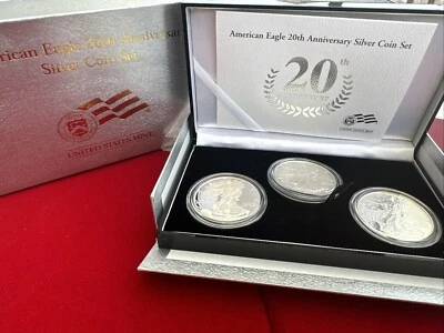 USA 2006 AMERICAN EAGLE 20th Anniversary Silver Coin Set of 3 Coins - Image 1 of 4
