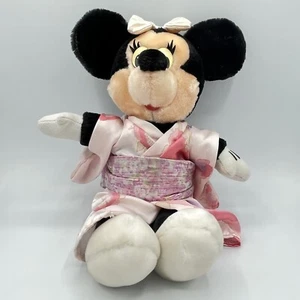 Disney Minnie Mouse Japan Vintage Plush Stuffed Animal Kimono Geisha Girl BOW - Picture 1 of 13