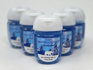 5 BATH BODY WORKS FROSTED COCONUT SNOWBALL POCKETBAC ANTI-BAC HAND GEL SANITIZER - Picture 1 of 4