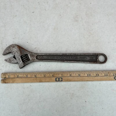 Vintage Diamalloy Diamond Calk Adjustable Wrench 12" inch Drop Forged - Image 1 of 4