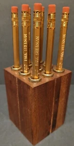 VTG Walnut Wooden Park Sherman MidCentury Modern Desk Pencil Holder - Picture 1 of 4