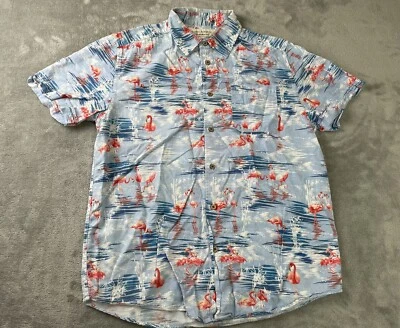 Camisa Hawaiana Island Republic Flamingo Para Hombre Mediana (atlética) Algodón Rayón Foto 1 de 4