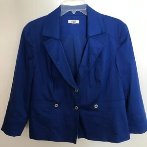 Cato Women's Blazer Style Jacket Blue Long Sleeve Size Large See Measurements - Picture 1 of 12