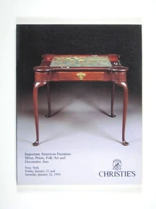 American Furniture Silver Folk Art Decor Arts Christies Auction Catalog 1994 - Picture 1 of 7