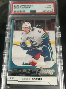 BROCK BOESER YOUNG GUNS RC PSA 10 GEM MINT UPPER DECK +FREE COMBINED S&H - Picture 1 of 1