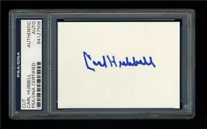CARL HUBBELL SIGNED MINT CUT PSA/DNA SLABBED AUTOGRAPHED HOF NEW YORK GIANTS - Picture 1 of 1