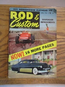 Vintage April 1955 ROD & Custom Magazine 435 PS Flathead V8, Suspension - Bild 1 von 10