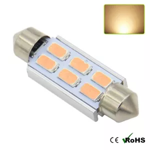42mm Warm White Festoon 6 SMD 12v Caravan Camper Motorhome Boat Marine LED Bulb - Picture 1 of 2