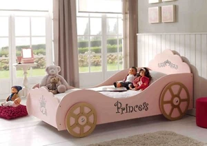 Kutschenbett Autobett Matratze 90x200 Car Kinderbett Prinzessin rosa Märchen - Bild 1 von 2
