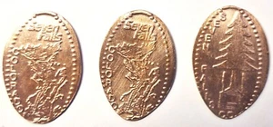 3-RETIRED Seven Falls CO Copper Elongated Pennies 2 Different Designs-CRC - Picture 1 of 5