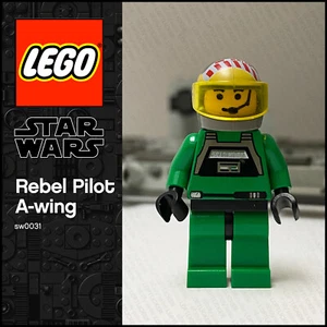 GENUINE LEGO Star Wars Minifigure Rebel Pilot A-wing Yellow Head sw0031 7134 - Picture 1 of 5