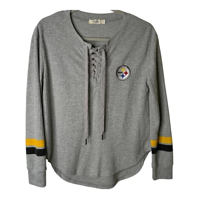 Comida chatarra LA Pittsburgh Steelers para mujer cuello redondo con corbata talla mediana Foto 1 de 4