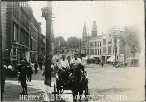 Seltenes 1900er Foto Malone New York Main St Szene Henry M Beach 5x7 Kontakt Druck - Bild 1 von 1