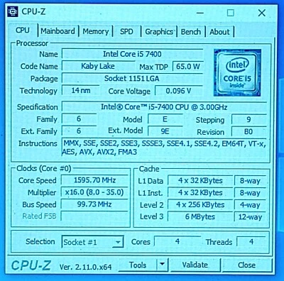 Processore CPU Intel Core i5-7400 SR32W Quad Core LGA 1151 3,0 GHz - Immagine 1 di 3