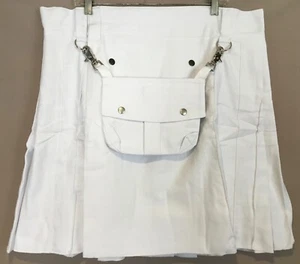 AmeriKilt - Falda escocesa contemporánea original hecha en Estados Unidos - BLANCA - NUEVA - 42/22 - Imagen 1 de 4