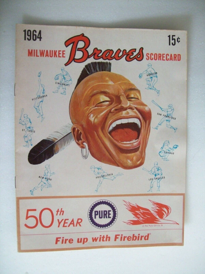 1964 Milwaukee Braves Score Card Program Vs Colts Hank Aaron - Image 1 of 4