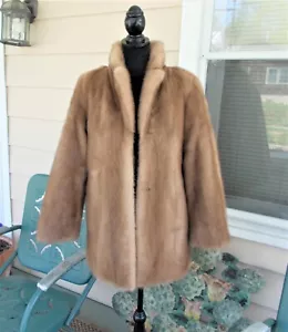 Vtg Warm Blonde Brown Mink Fur Coat/Jacket Lazarus Fine Furs of Virginia S/M - Picture 1 of 10
