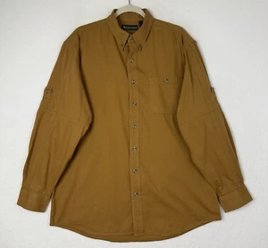 Camisa de hombre Kevin's Plantation Collection marrón con botones manga con lengüeta enrollable talla L - Imagen 1 de 13