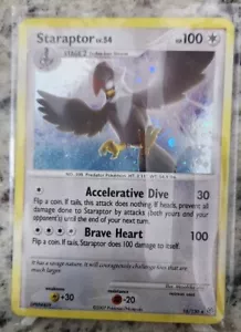 Staraptor ERROR HOLO BLEED + SWIRL Cosmos 16/130 Diamond Pearl Pokemon TCG Card - Picture 1 of 2