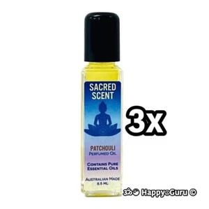 “Patchouli” 3 Bottles Sacred Scent Perfume Oil 8.5ml Bottle Dab-On - Picture 1 of 1