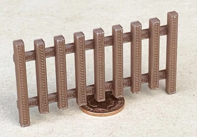 Dolls House Brown Freestanding Plastic Fence Single Piece 1:12 Scale Tumdee - Image 1 of 4