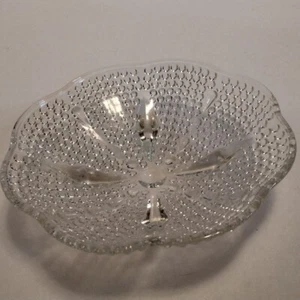 Hazel Atlas Teardrop Nut Candy Dish 6 inch Scallopped Footed 1960s - Picture 1 of 6