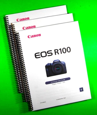 Owners Manual for Canon EOS R100 Camera 3 Volume 663 Pages W/Clear Covers! - Image 1 of 4