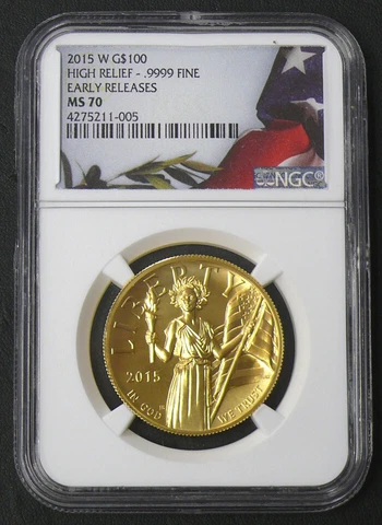 2015-W HIGH RELIEF MS-70 EARLY RELEASE GOLD $100 AMERICAN LIBERTY Cover