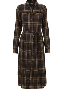 Neu Kariertes Blusenkleid und Bindegürtel Gr. 40 Braun Damen Midi-Kleid - Bild 1 von 1