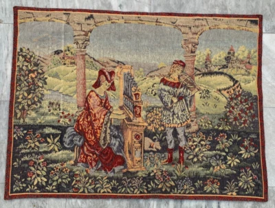 2x3 ft Vintage Religions Floral French Tapestry Traditional Authentic Wall Décor - Image 1 of 4