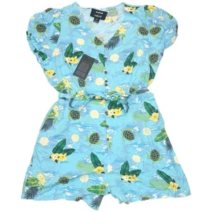 Modcloth X Collectif Mimma Tropical Turtles Playsuit Romper 14 Coconut Girl - Picture 1 of 12