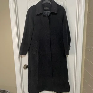 Kristen Blake Dark Grey Long Line Coat Overcoat 100% Lambs Wool Size 10 - Picture 1 of 15