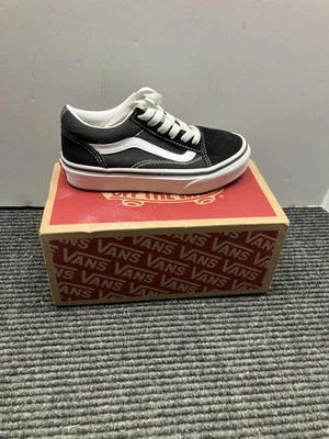 Vans Zapatos Juveniles Talla 13 Negro Verdadero Blanco Old Skool Clásico Patín VN000W9T6BT Foto 1 de 4