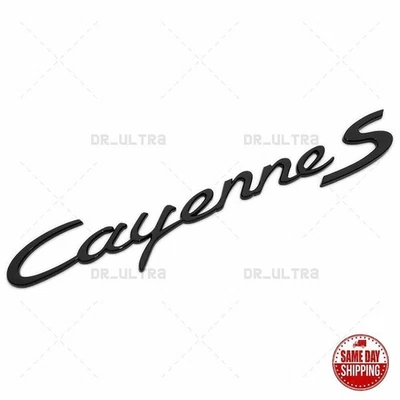 Insignia trasera negra brillante Cayenne letras S emblema cubierta tapa puerta levadiza 958 Foto 1 de 4