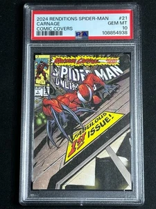 2024 Upper Deck Marvel Renditions Comic Covers Carnage #21 PSA 10 GEM MINT SP - Picture 1 of 2